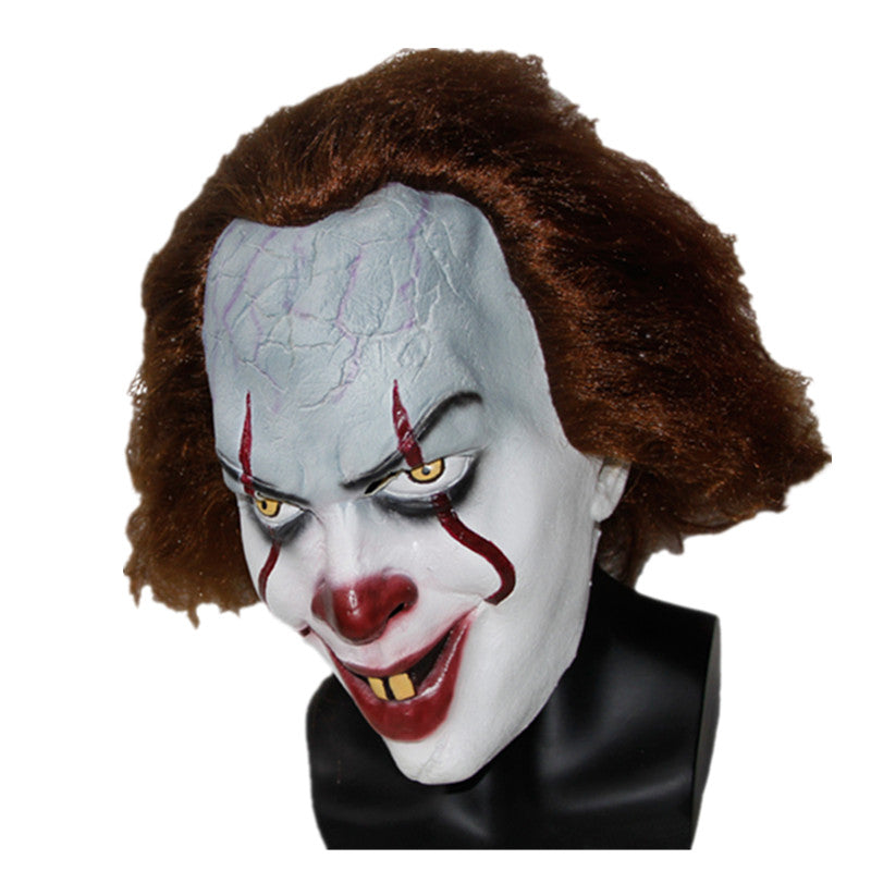 Pennywise Clown Latex Halloween Mask mit Haar - miqaya