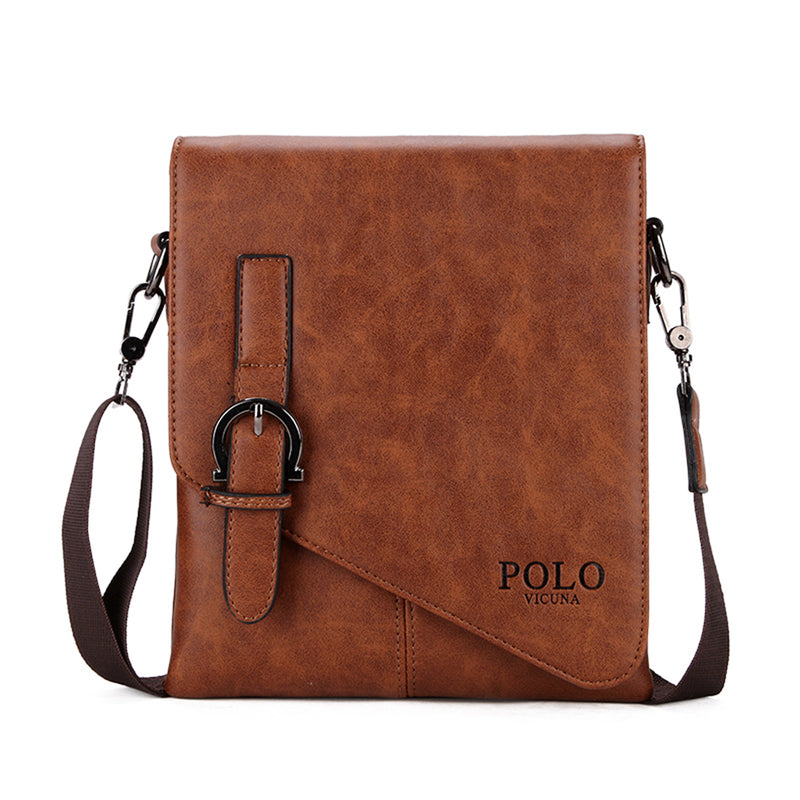 Vicuna Polo Vintage Leather Bag - Brown - miqaya