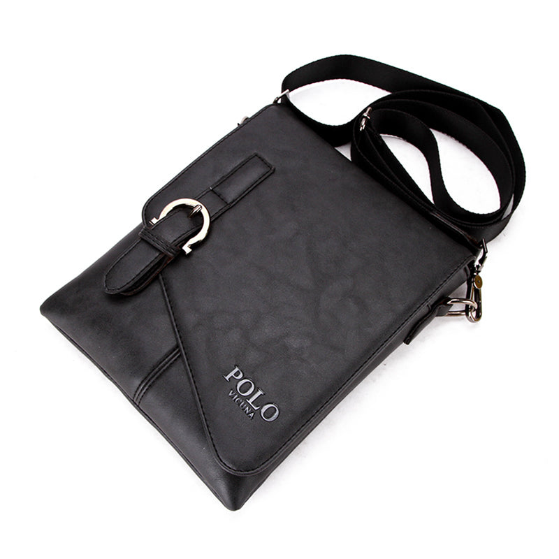 Vicuna Polo Vintage Leather Bag - Black - miqaya
