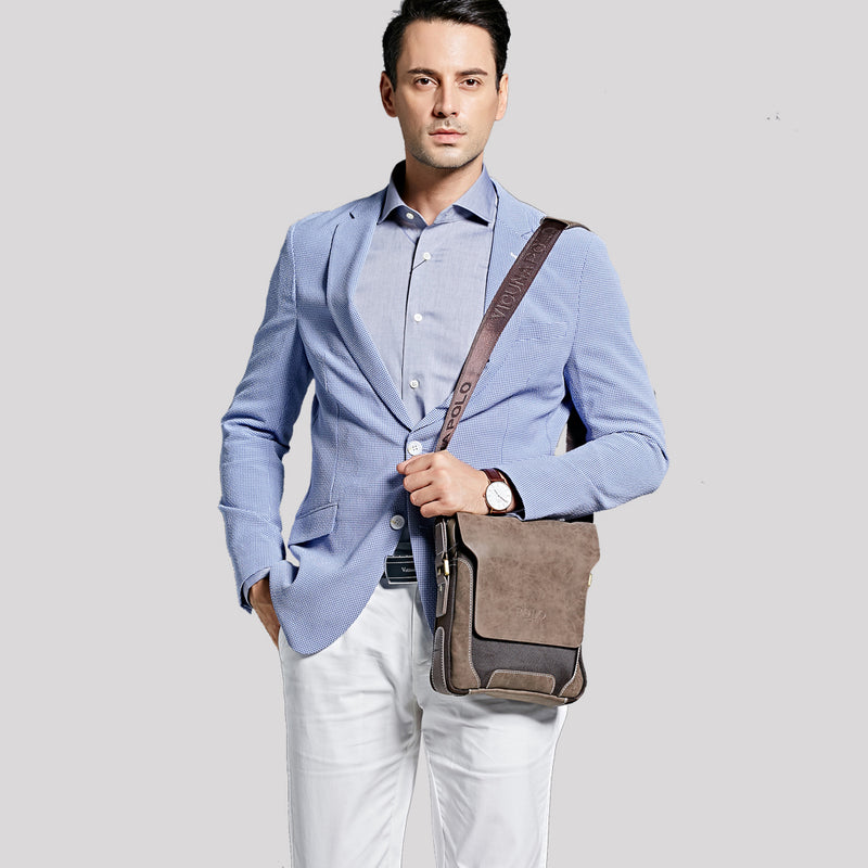 Vicuna Polo Split Leder Kuriertasche - Braun - miqaya