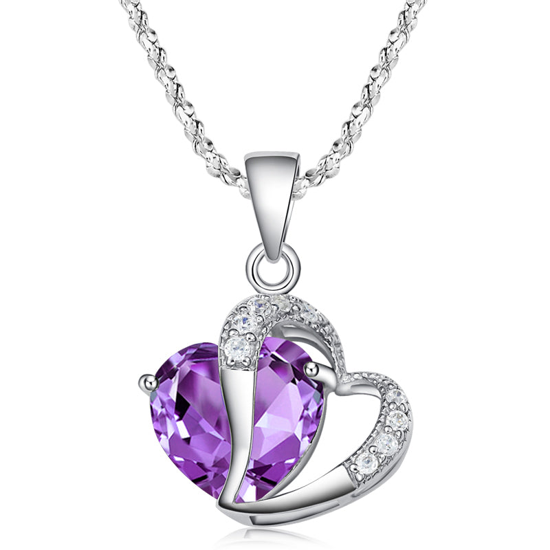 Silver 925 Sterling Necklace with Zircon - White