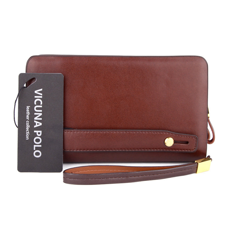 Leather Clutch - Organize - Long Wallet - Brown - miqaya