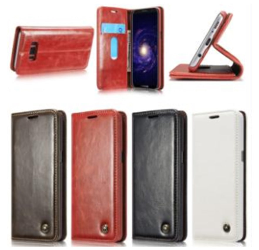 CaseMe: Solid color PU Flip leather case for Samsung S8 Plus - miqaya