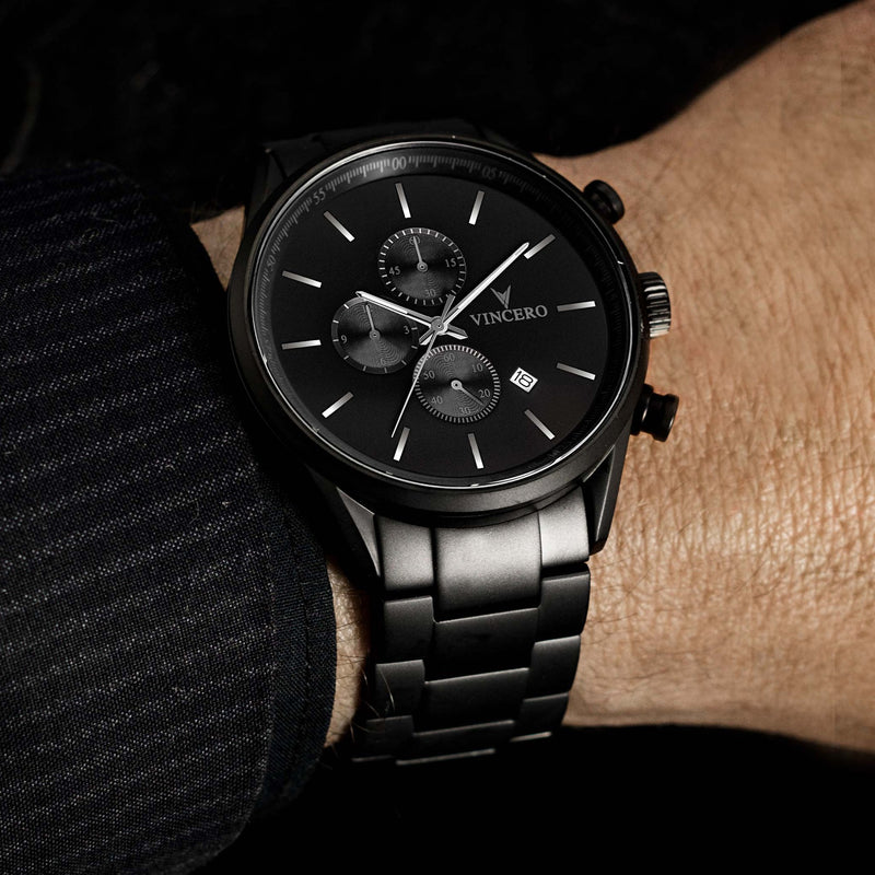 VINCERO The Chrono S Matte Black Steel - miqaya