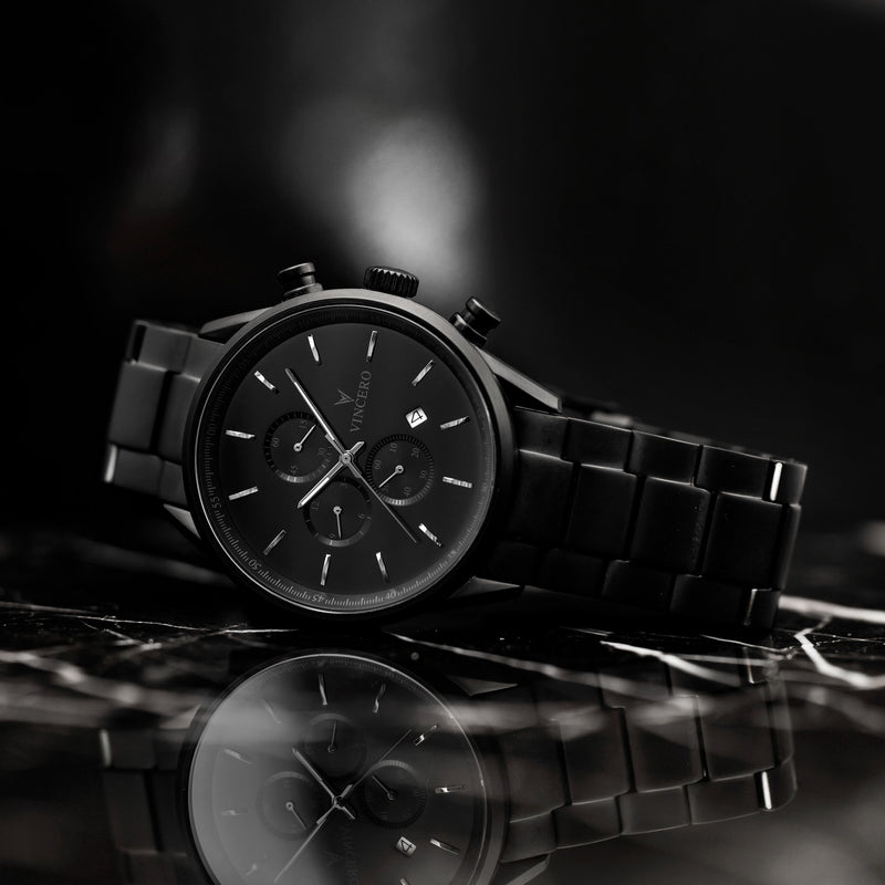 VINCERO The Chrono S Matte Black Steel - miqaya